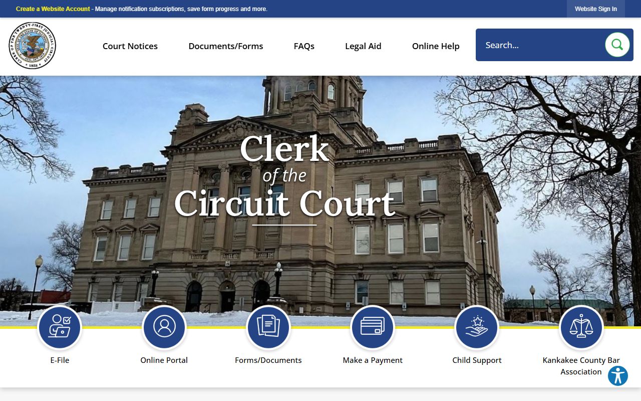 Kankakee County court docket circuit clerk homepage